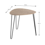 Paris Prix Table D'Appoint Design "Rodry" 48cm Chêne & Noir