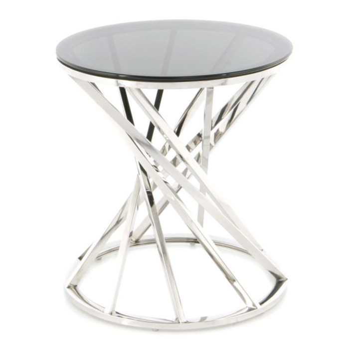 Paris Prix Table D'Appoint Design "Wesley" 55cm Noir & Argent