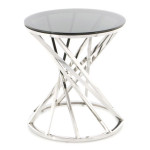 paris prix Table d'Appoint Design "Wesley" 55cm Noir & Argent