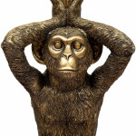 Paris Prix Table D'Appoint Design "Wild Monkey" 52cm Or