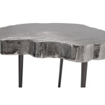 Paris Prix Table D'Appoint Design "Wood Art" 46cm Argent