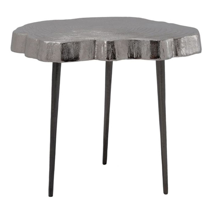 Paris Prix Table D'Appoint Design "Wood Art" 46cm Argent