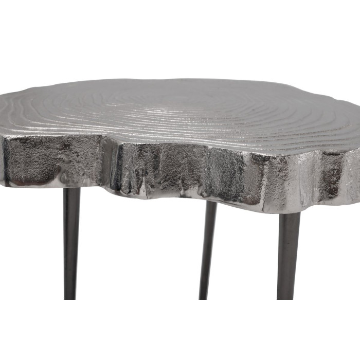 Paris Prix Table D'Appoint Design "Wood Art" 46cm Argent