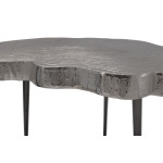 Paris Prix Table D'Appoint Design "Wood Art" 65cm Argent