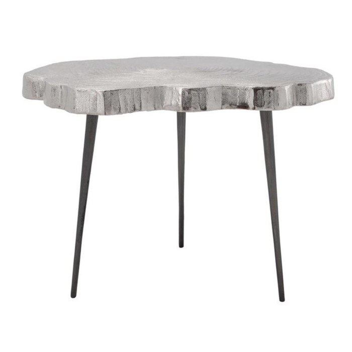 Paris Prix Table D'Appoint Design "Wood Art" 65cm Argent