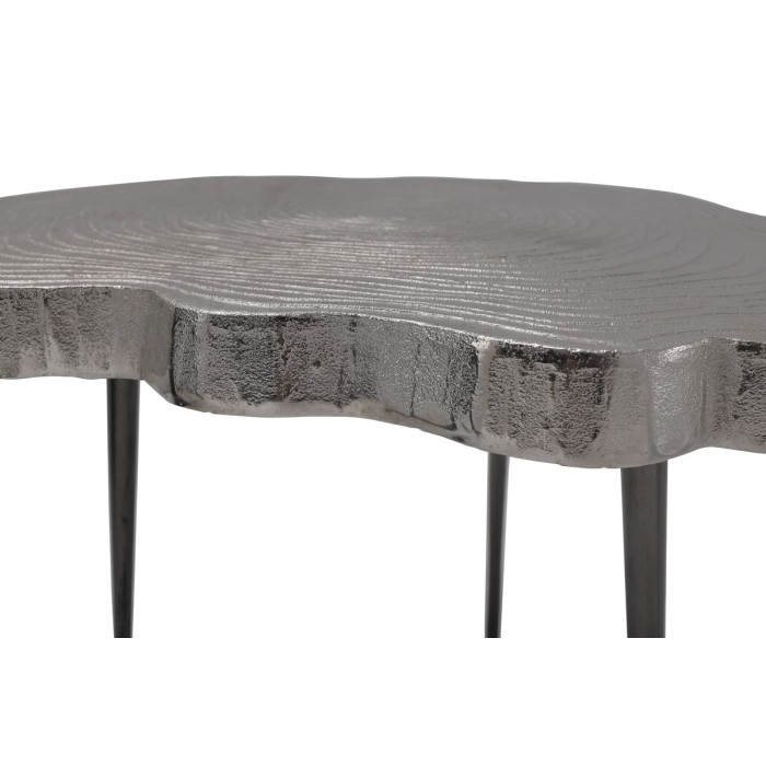 Paris Prix Table D'Appoint Design "Wood Art" 65cm Argent