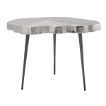 paris prix Table d'Appoint Design "Wood Art" 65cm Argent