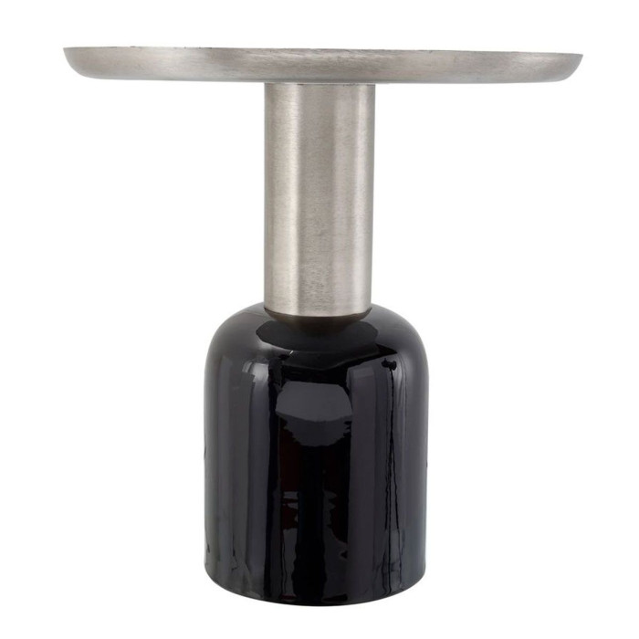 Paris Prix Table D'Appoint Design "Yeza" 49cm Noir & Argent