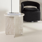 Paris Prix Table D'Appoint Effet Marbre "Alesund" 50cm Beige