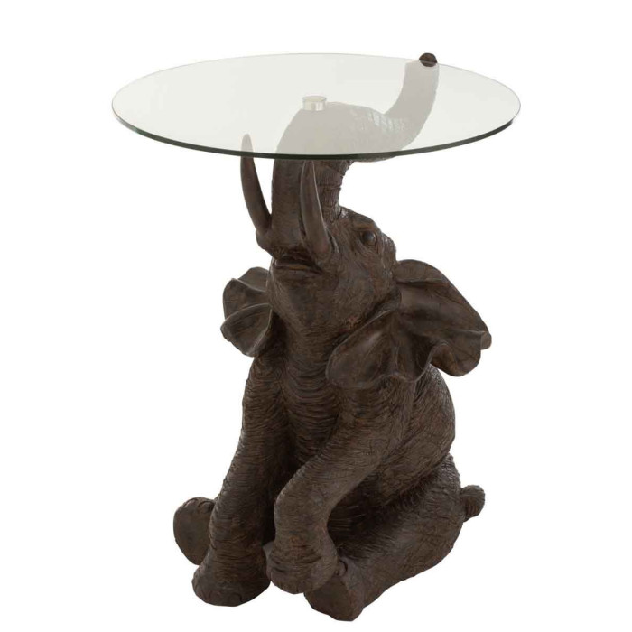 Paris Prix Table D'Appoint "Éléphant" 65cm Marron Foncé