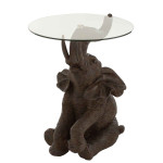 paris prix Table d'Appoint "Éléphant" 65cm Marron Foncé