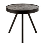 paris prix Table d'Appoint en Bois & Fer "Fien" 50cm Naturel