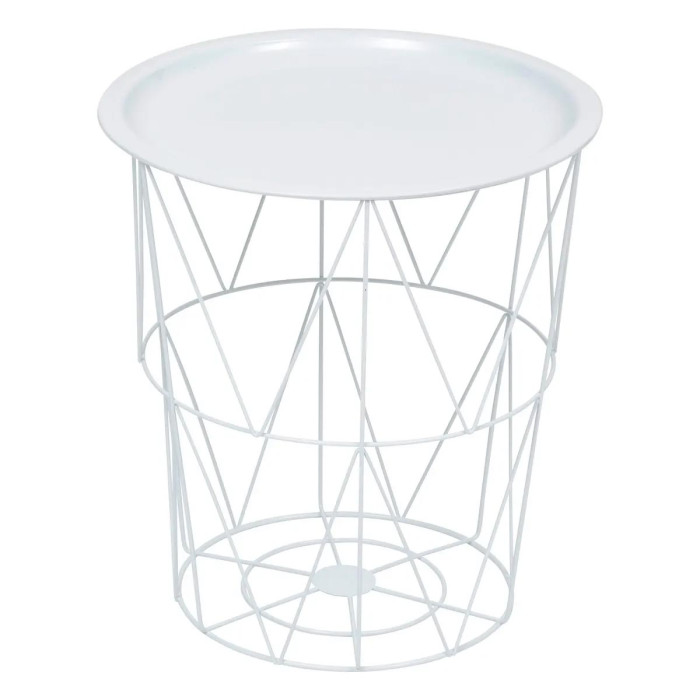 Paris Prix Table D'Appoint En Métal "Kumi" 40cm Blanc