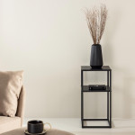 Paris Prix Table D'Appoint En Métal "Punta Arenas" 60cm Noir