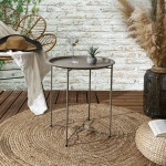 Paris Prix Table D'Appoint En Métal "Sienna" 50cm Beige