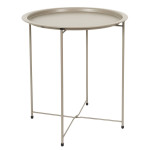 paris prix Table d'Appoint en Métal "Sienna" 50cm Beige