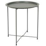 paris prix Table d'Appoint en Métal "Sienna" 50cm Vert Olive