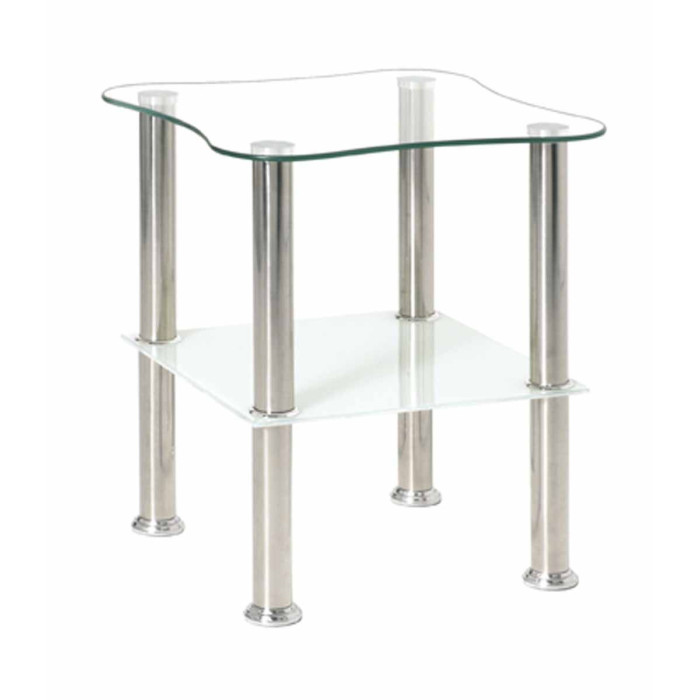 Paris Prix Table D'Appoint En Verre "Henia" 47cm Blanc