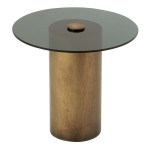 paris prix Table d'Appoint en Verre "Soni" 51cm Bronze