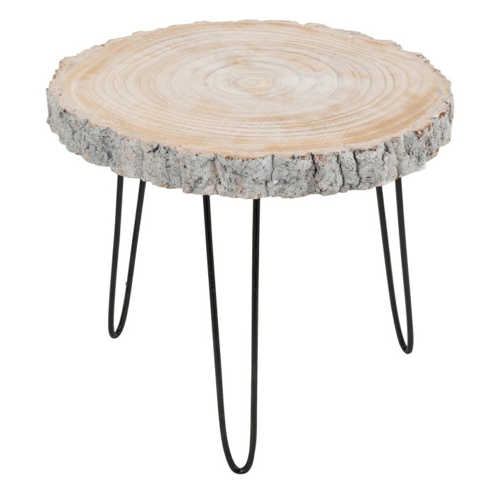 Paris Prix Table D'Appoint Gigogne "Albo" 49cm Gris & Naturel