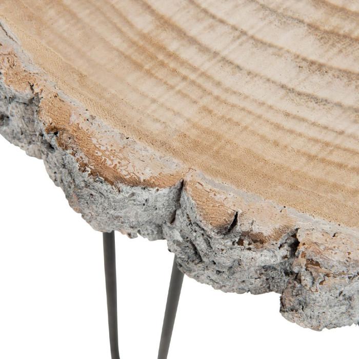 Paris Prix Table D'Appoint Gigogne "Albo" 58cm Gris & Naturel