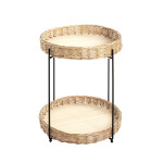 Paris Prix Table D'Appoint Osier "Irène" 49cm Naturel & Noir