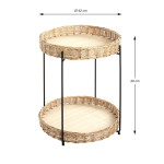 Paris Prix Table D'Appoint Osier "Irène" 49cm Naturel & Noir