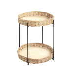 paris prix Table d'Appoint Osier "Irène" 49cm Naturel & Noir