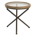 paris prix Table d'Appoint Ronde "Bruxelles" 52cm Naturel