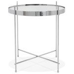 Paris Prix Table D'Appoint Ronde Pliable "Minois" 45cm Argent