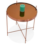 Paris Prix Table D'Appoint Ronde Pliable "Minois" 45cm Cuivre