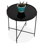 Paris Prix Table D'Appoint Ronde Pliable "Minois" 45cm Noir