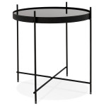 paris prix Table d'Appoint Ronde Pliable "Minois" 45cm Noir