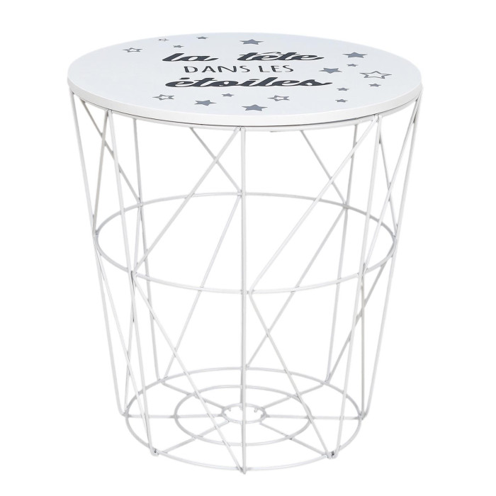 Paris Prix Table D'Appoint "Tête Dans Les Étoiles" 30cm Blanc
