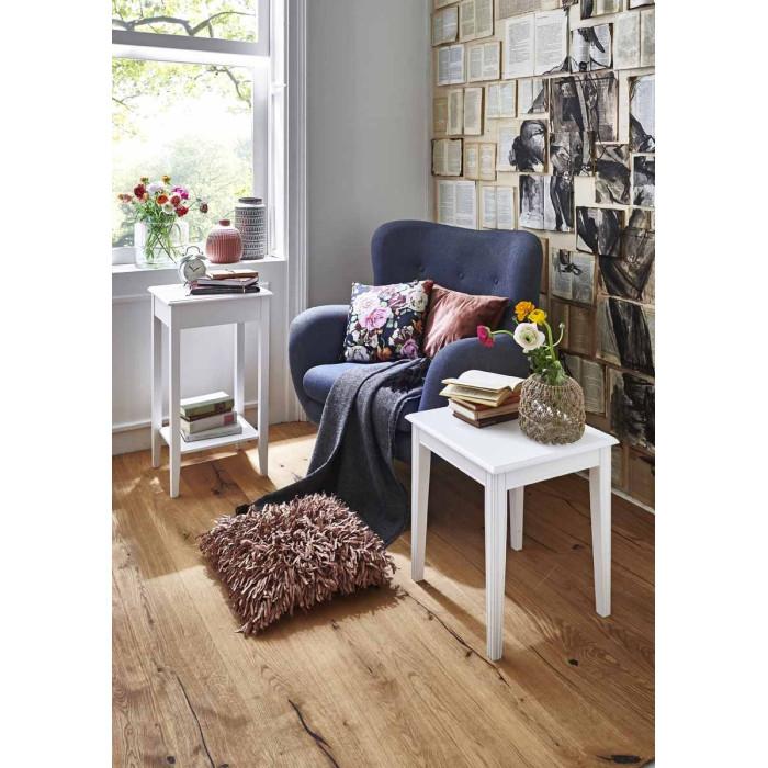 Paris Prix Table D'Appoint Vintage En Bois "Elsa" 76cm Blanc