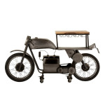 Paris Prix Table De Bar Design "Motocyclette" 200cm Gris