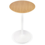 Paris Prix Table De Bar Design "Silvinho" 103cm Naturel & Blanc