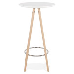 Paris Prix Table De Bar En Bois "Lizon" 110cm Blanc & Naturel