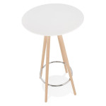 Paris Prix Table De Bar En Bois "Lizon" 110cm Blanc & Naturel