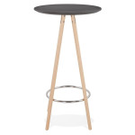 Paris Prix Table De Bar En Bois "Lizon" 110cm Noir & Naturel