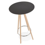 Paris Prix Table De Bar En Bois "Lizon" 110cm Noir & Naturel