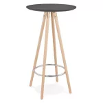 paris prix Table de Bar en Bois "Lizon" 110cm Noir & Naturel