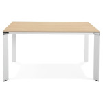 Paris Prix Table De Bureau Design "Loina" 140cm Naturel & Blanc