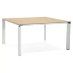 paris prix Table de Bureau Design "Loina" 140cm Naturel & Blanc