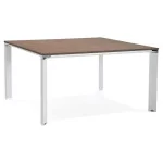 paris prix Table de Bureau Design "Loina" 140cm Noyer & Blanc