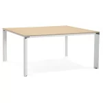 paris prix Table de Bureau "Hovik" 160cm Naturel & Blanc