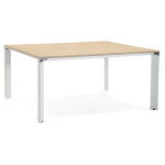 paris prix Table de Bureau "Loina" 160cm Naturel & Blanc