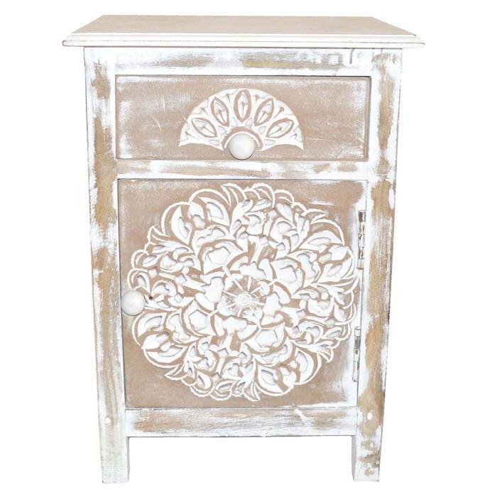 Paris Prix Table De Chevet 1 Tiroir & 1 Porte "Loco" 60cm Naturel