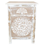 paris prix Table de Chevet 1 Tiroir & 1 Porte "Loco" 60cm Naturel