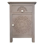 Paris Prix Table De Chevet 1 Tiroir & 1 Porte "Loco" 60cm Taupe